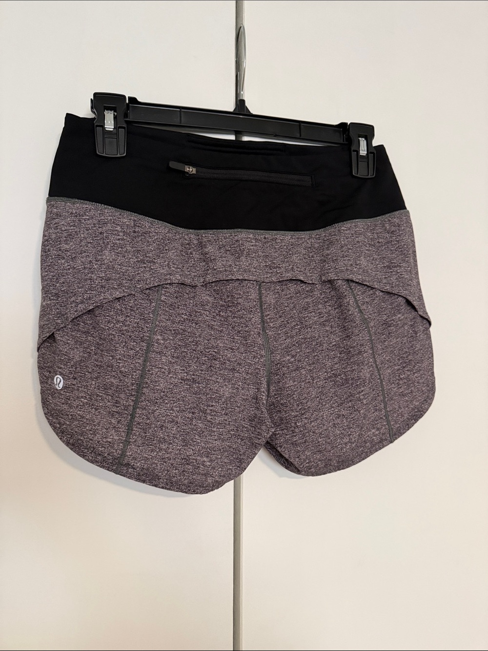 lululemon athletica Black Waistband Heather Gray Performance Shorts
